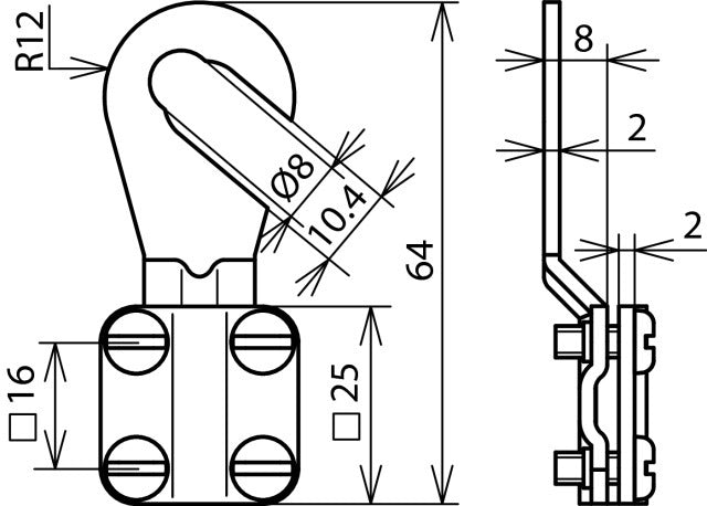 DEHN EKSO 8.10 AQ6 16 CUGALZN Erdungskabelschuh 6-16mm M8/M10 - 444010