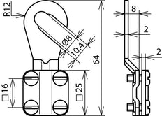 DEHN EKSO 8.10 AQ6 16 CUGALZN Erdungskabelschuh 6-16mm M8/M10 - 444010