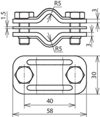 Bimetallische Trennklemme Cu-St/Tzn für 2x Rd 8-10mm - 460517
