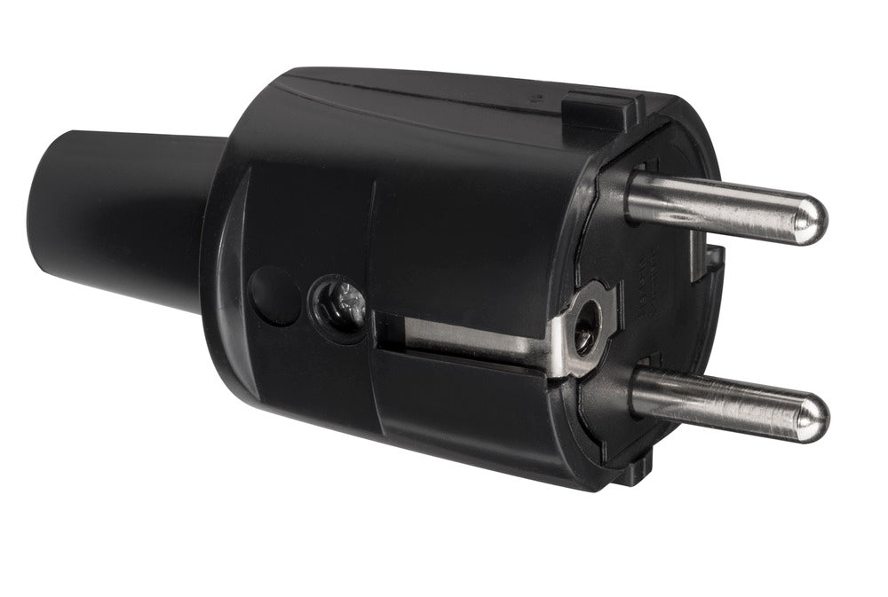 ABL Black PVC Plug With Earth Pin 16A 250V - 1418-000 [5 pieces]
