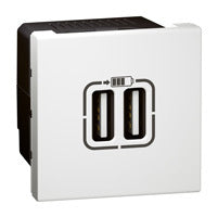 Legrand Arteor Mosaic USB Power Supply 100-230V 50/60Hz 5VDC Dual Module - 572078 [5 Pieces]