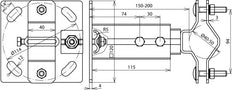 Verstellbare Wandhalterung für Rohre D40-50mm V150-200 V2A - 105344