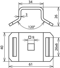 Dehn-Halterung für 25mm Spannband mit Vierkantloch - 106320 [2 Stück]