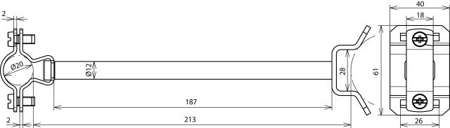 HVI EX P200 Edelstahl-Leitungshalter D20mm - 275442