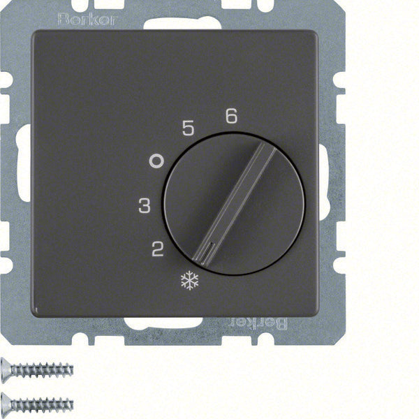 Hager Berker Room Thermostat With Changeover Contact Ant Velvet - 20266086
