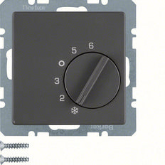 Hager Berker Room Thermostat With Changeover Contact Ant Velvet - 20266086