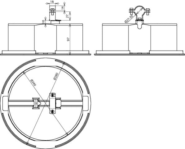 Dehn Dachauflagenhalter mit Trägerplatte und Betonblock - 253334