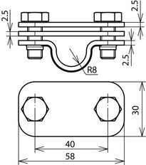Dehn Uni Edelstahl-Trennschelle mit Platte - 459159