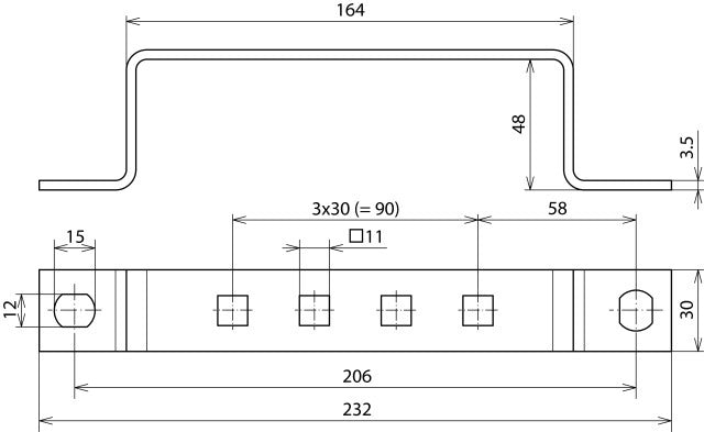 Dehn ES 4AP Erdungssammelschiene aus Edelstahl mit 1x4 Klemmen - 472309