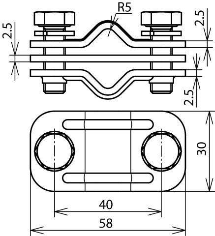 Dehn Uni-Trennklemme Edelstahl 200kA mit Zwischenplatte - 459200
