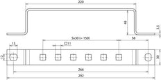 Dehn Erdungssammelschiene aus Edelstahl mit 6 Klemmen - 472319