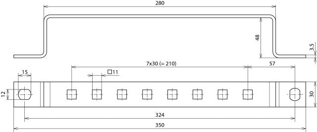 Dehn Stainless Steel Earthing Busbar With 8 Terminals - 472329