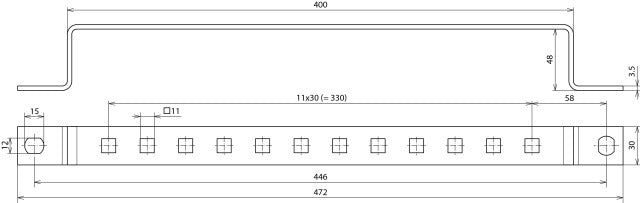 Dehn Erdungssammelschiene aus Edelstahl mit 12 Klemmen - 472349