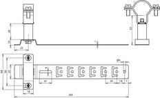 Dehn Stromleitungshalter mit Strebe L 205mm T 27/30mm - 202857