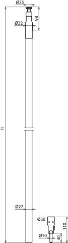 HVI Power Conductor 27mm Cu Vormontierte Kopfeinheit L6M Schwarz - 819160