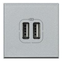 Legrand Axolute Dual USB Charging Module 1500mA Aluminium - BTHC4285C2