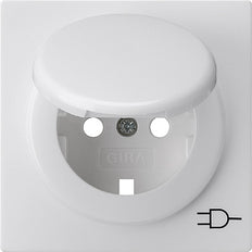 Gira S-Color Pure White Cover For Outlet With Earthing And Lid - 092240