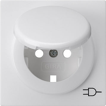 Gira S-Color Reinweiß Abdeckung für Steckdose mit Erdung und Deckel - 092240