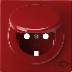 Gira S-Color Rot Steckdosenabdeckung mit Erdung und Klappdeckel - 092243