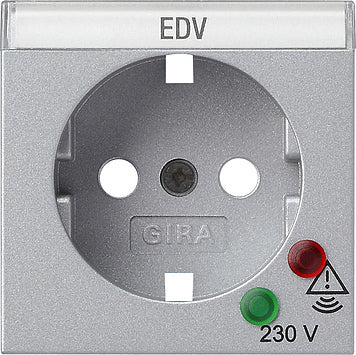 Gira System 55 Aluminum Overvoltage Protection Socket Cover - 144126