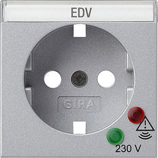 Gira System 55 Aluminum Overvoltage Protection Socket Cover - 144126