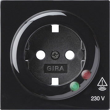 Gira S-Color Black Schuko Socket Cover With Overvoltage Protection - 144147