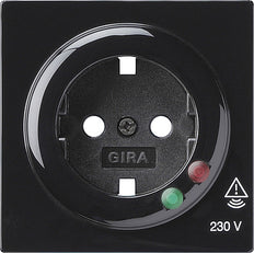 Gira S-Color Black Schuko Socket Cover With Overvoltage Protection - 144147