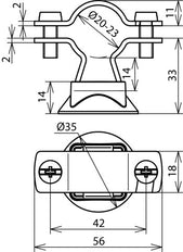 Dehn-Leitungshalter für HVI/CUI-Leitungen mit Kunststofffuß - 275259