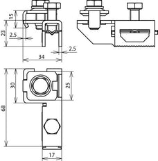Dehn-Spannfutter mit Zinken für Riemen 25x0,3mm für Rd 10mm - 540210