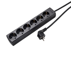 Martin Kaiser 6-Way Socket 45 Degree Earthing Contact 5m Cable Black - 1086ZL5-15W/sw [8 Pieces]