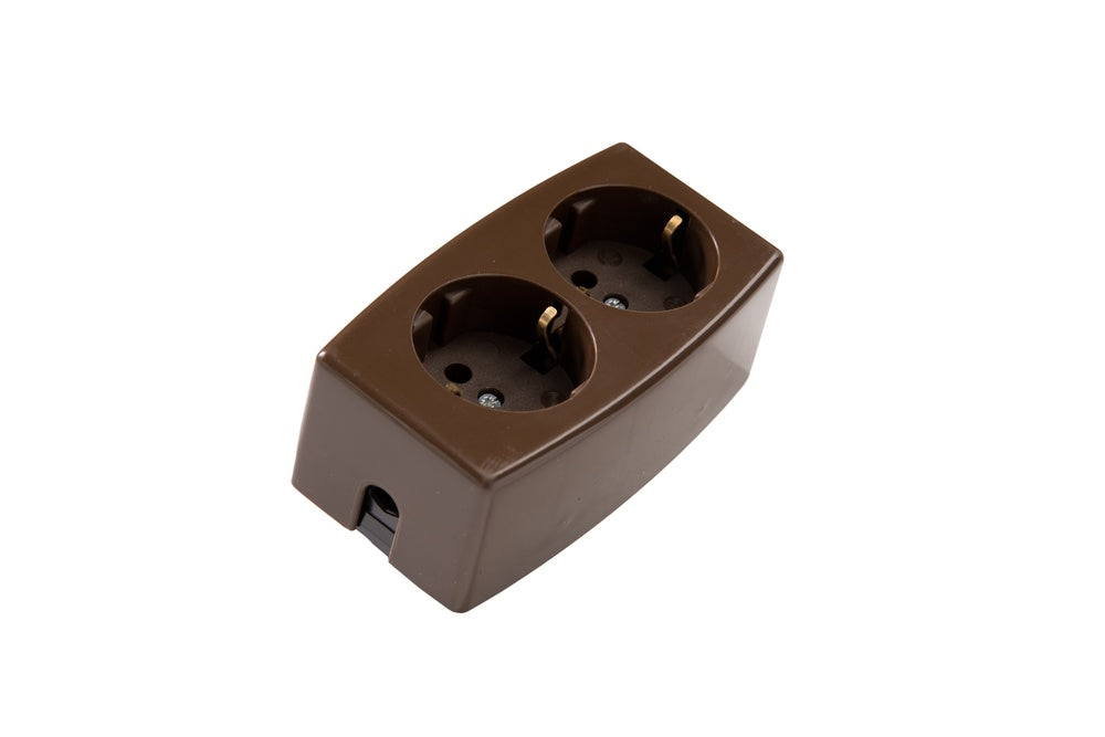 Martin Kaiser 2-Way Socket With Earthing Contact Brown - 537/br [15 Pieces]