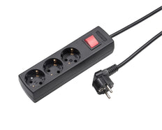 Martin Kaiser 3-Way Earthing Contact Socket With Switch And 3M Cable - 1049ZL3-15W/sw [10 Pieces]