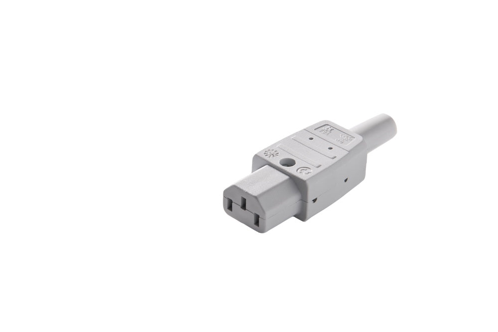 Martin Kaiser MK IEC C13 70 Degree 10 Amp Appliance Plug Grey - 794/gr [25 Pieces]