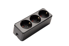 Martin Kaiser 3-Way Black Socket With Earthing And Shutter - 538K/sw [25 Pieces]