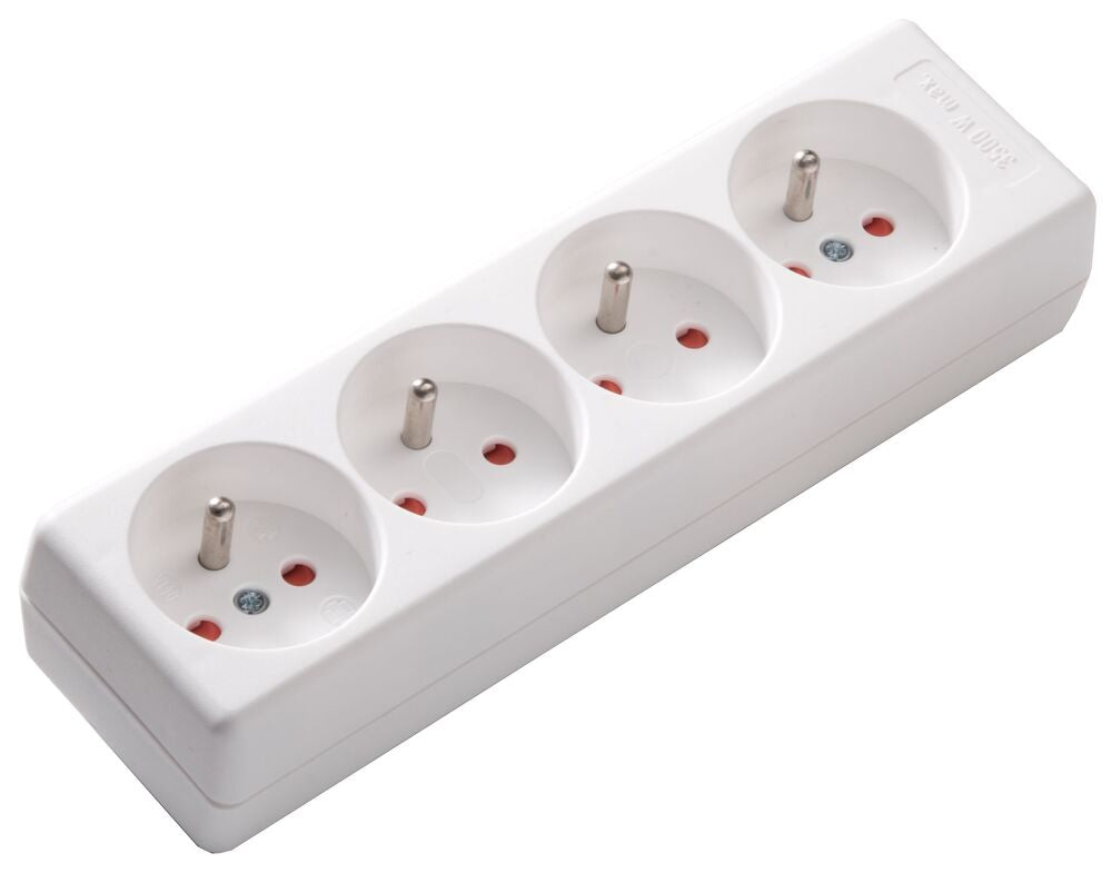 Martin Kaiser 4-Way Socket 90 Degree Earthing Pin and Shutter Arctic White - 041K/kws [20 Pieces]