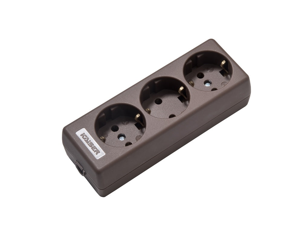 Martin Kaiser 3-Way Socket With Earthing Contact Brown - 1030/br [45 Pieces]