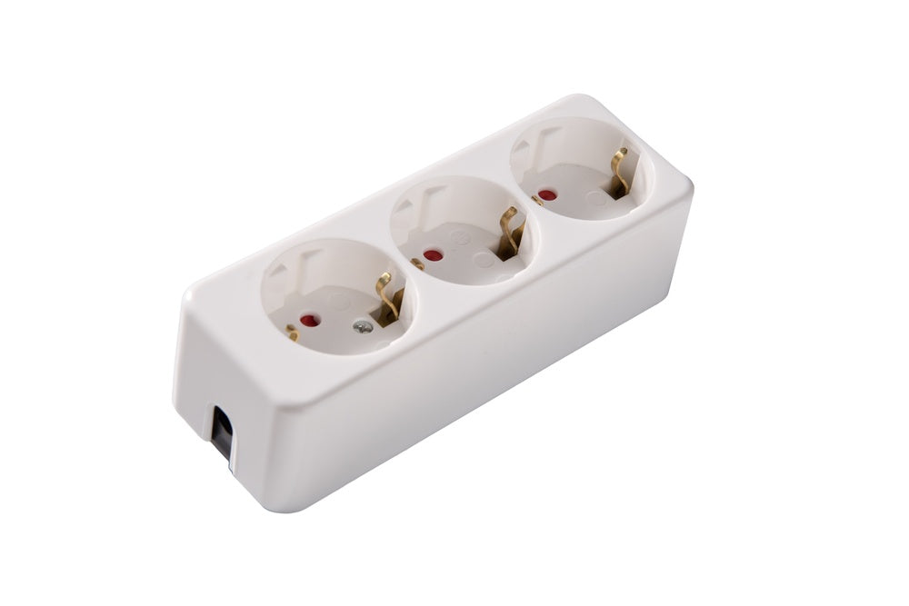 Martin Kaiser 3-Way Socket With Earthing Contact Arctic White - 538K/kws [25 Pieces]