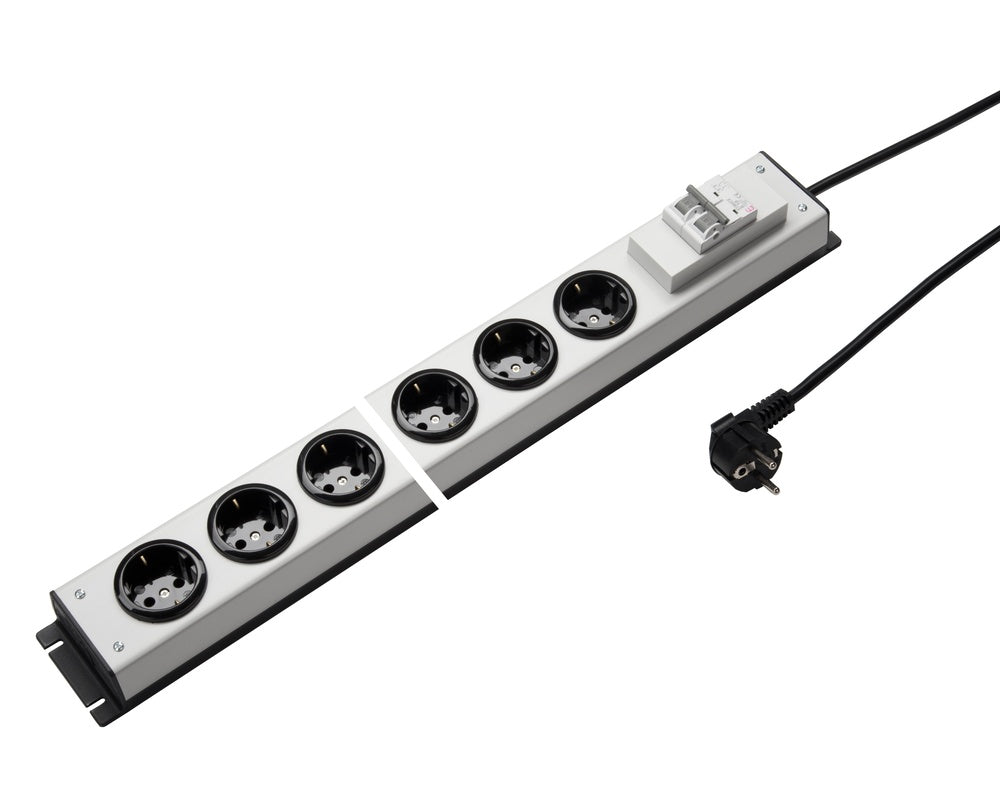 Martin Kaiser 8-Way Power Strip With 2-Pole Circuit Breaker 3m Cable - 1036ZL8L-SW3 [10 Pieces]