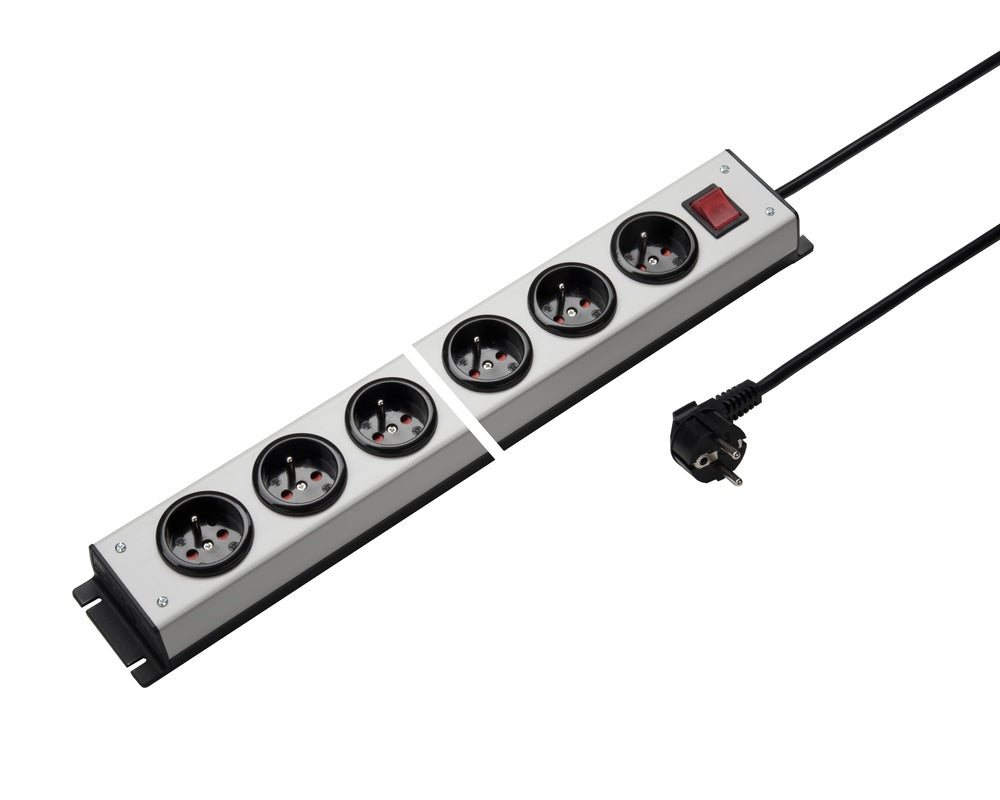 Martin Kaiser 6-Way Power Outlet Strip with Switch and Shutter 1.5m Cable - 1016KZL6L-SW15 [10 Pieces]