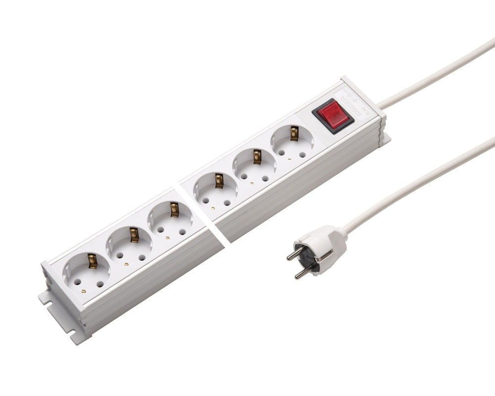 Martin Kaiser 12-Way Power Outlet Strip 45 degrees Earth Contact 1.5M - 1101KZL12ws15 [10 Pieces]