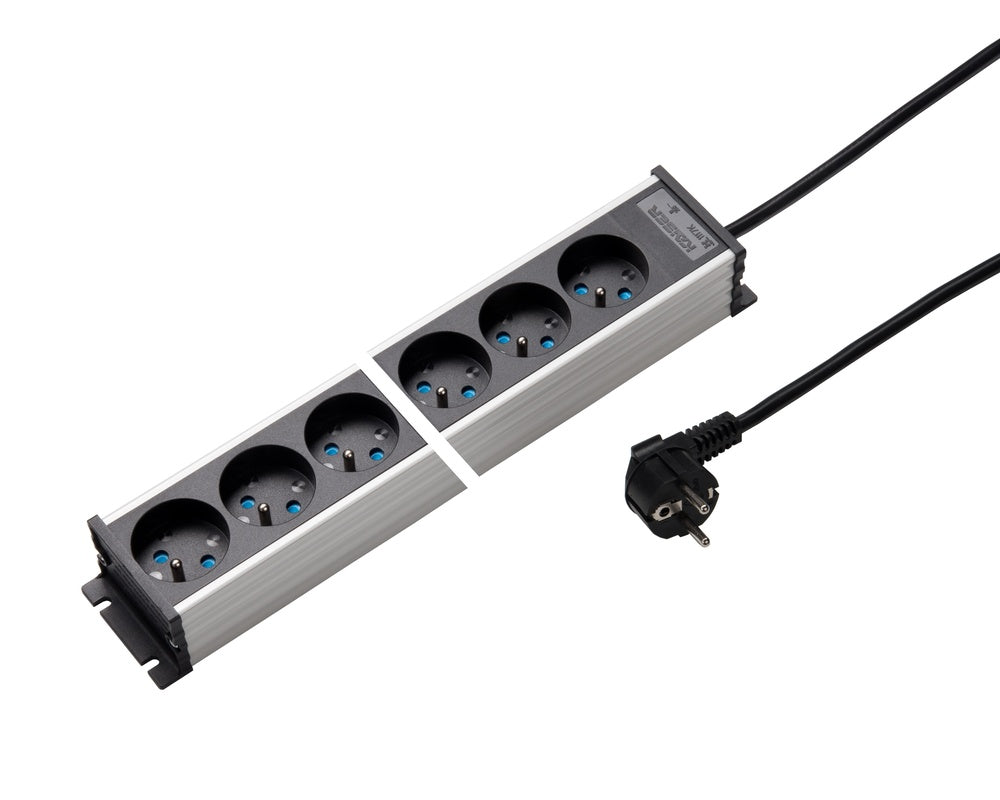 Martin Kaiser Steckdosenleiste 10-fach 45 Grad Erdung Pin Shutter Kabel 1.5m - 1117KZL10l-sw15 [10 Stück]