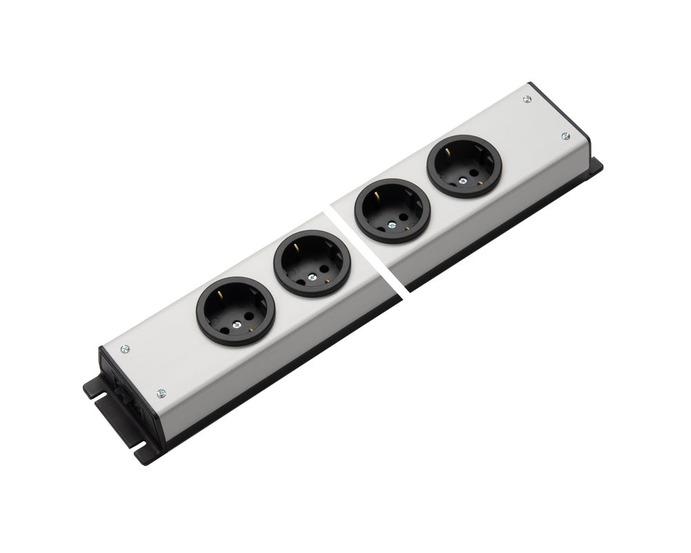 Martin Kaiser Steckdosenleiste 4fach mit Erdungsein- und -ausgang AC166 - 1054/4-2/l-sw [10 Stück]