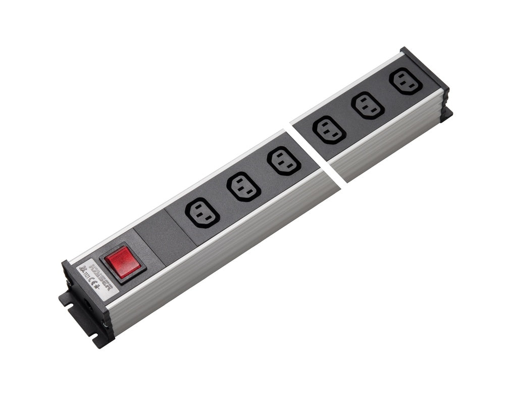 Martin Kaiser 8-Wege-Steckdosenleiste mit IEC-Steckdose C13 70 Grad 10 Ampere Schalter - 1121/8l-sw [10 Stück]