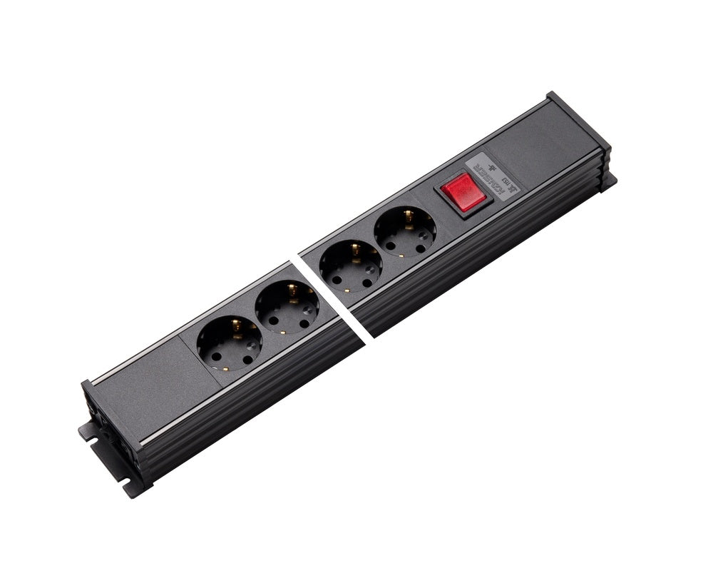 Martin Kaiser 4-Way Power Strip mit Schalter und I/O Schwarz - 1153/4-2/sw [10 Stück]