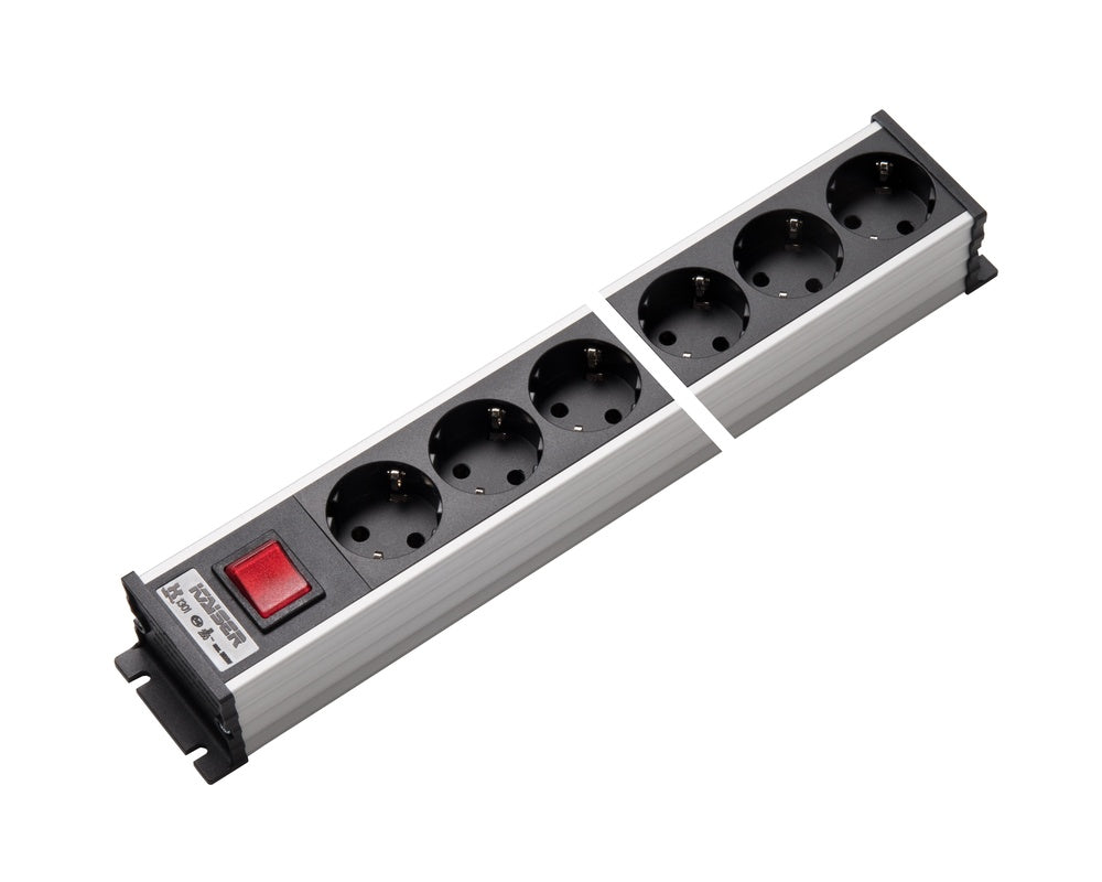 Martin Kaiser Aluminum Power Outlet Strip 6-Way With Switch - 1301/6sw [10 Pieces]