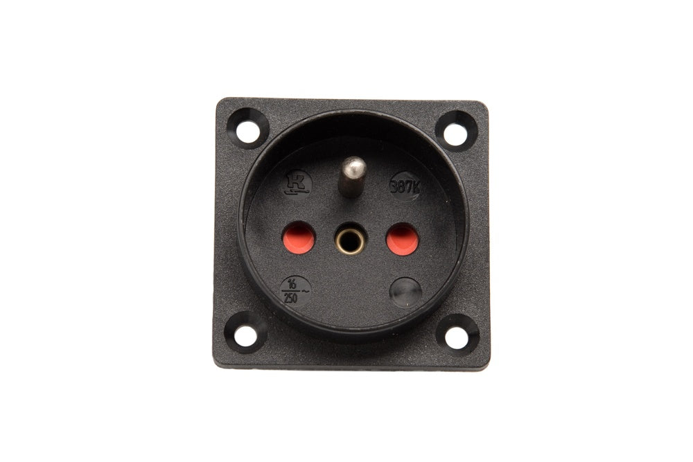 Martin Kaiser 1-Way Flush-Fitting Socket With Earthing Pin IP20 Black - 387K/1/sw [45 Pieces]