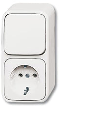 ABB Busch-Jaeger Combination Switch Socket Alpine White - 2CKA001641A0235