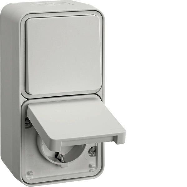 Hager Berker Combi Switch Socket With Housing Surface-Mounted W1 - 47803522