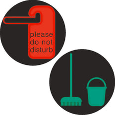 Hager Berker Round Foil Bi-Color Do Not Disturb Make Up Room LED Sign - 19058013