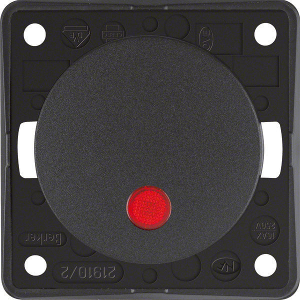 Hager Berker Integro 2P Steuerungsschalter Mit Roter Linse - 937522505